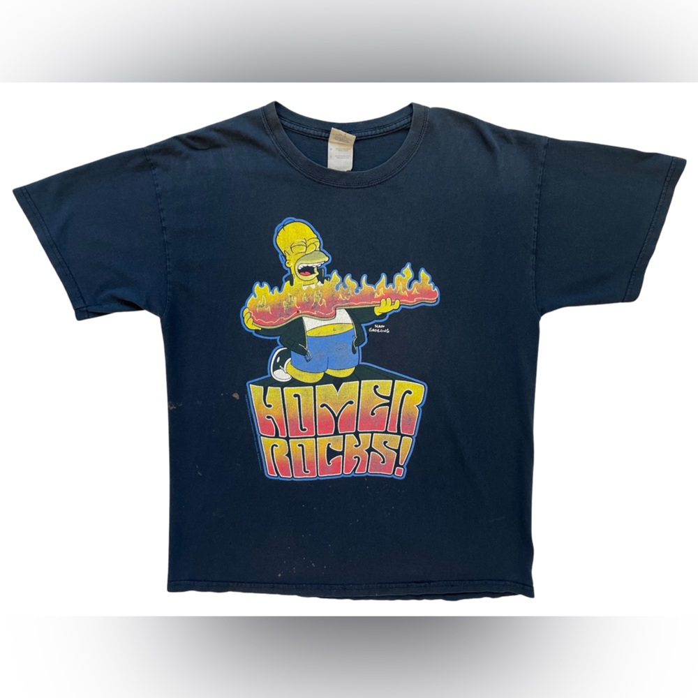 Mens Gildan Heavy Cotton Homer Rocks 2009 Graphic Print Black T-Shirt Large